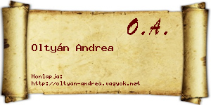 Oltyán Andrea névjegykártya